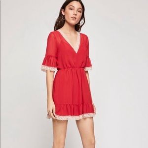 BCBGeneration Lace Trimmed Blouson Dress